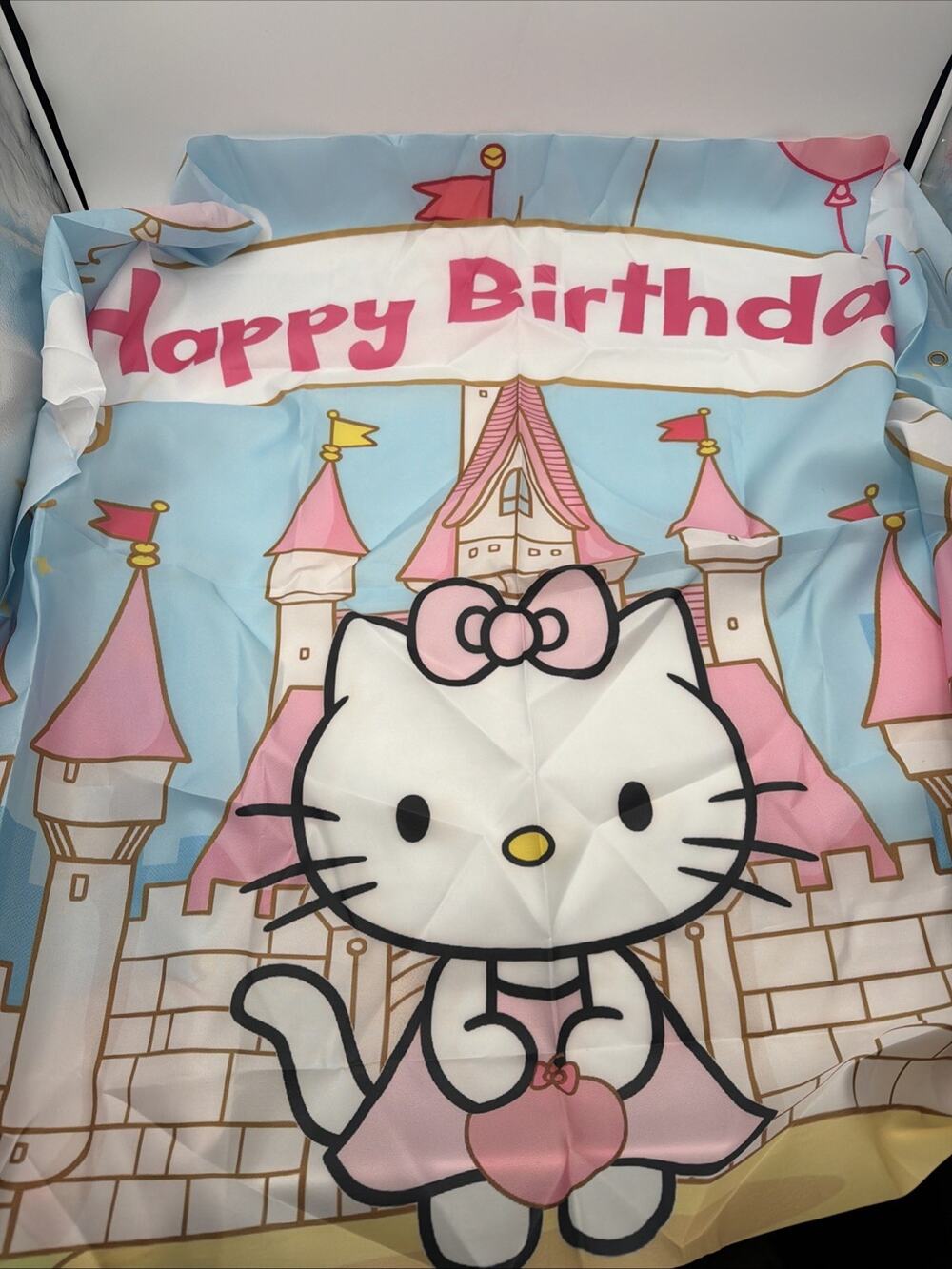 5x3FT Castle and Cute Cat Backdrop Birthday Decorations,